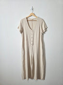 Grade & Gather Wide Leg Linen Jumpsuit (M)