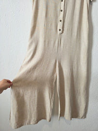 Grade & Gather Wide Leg Linen Jumpsuit (M)
