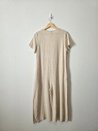 Grade & Gather Wide Leg Linen Jumpsuit (M)