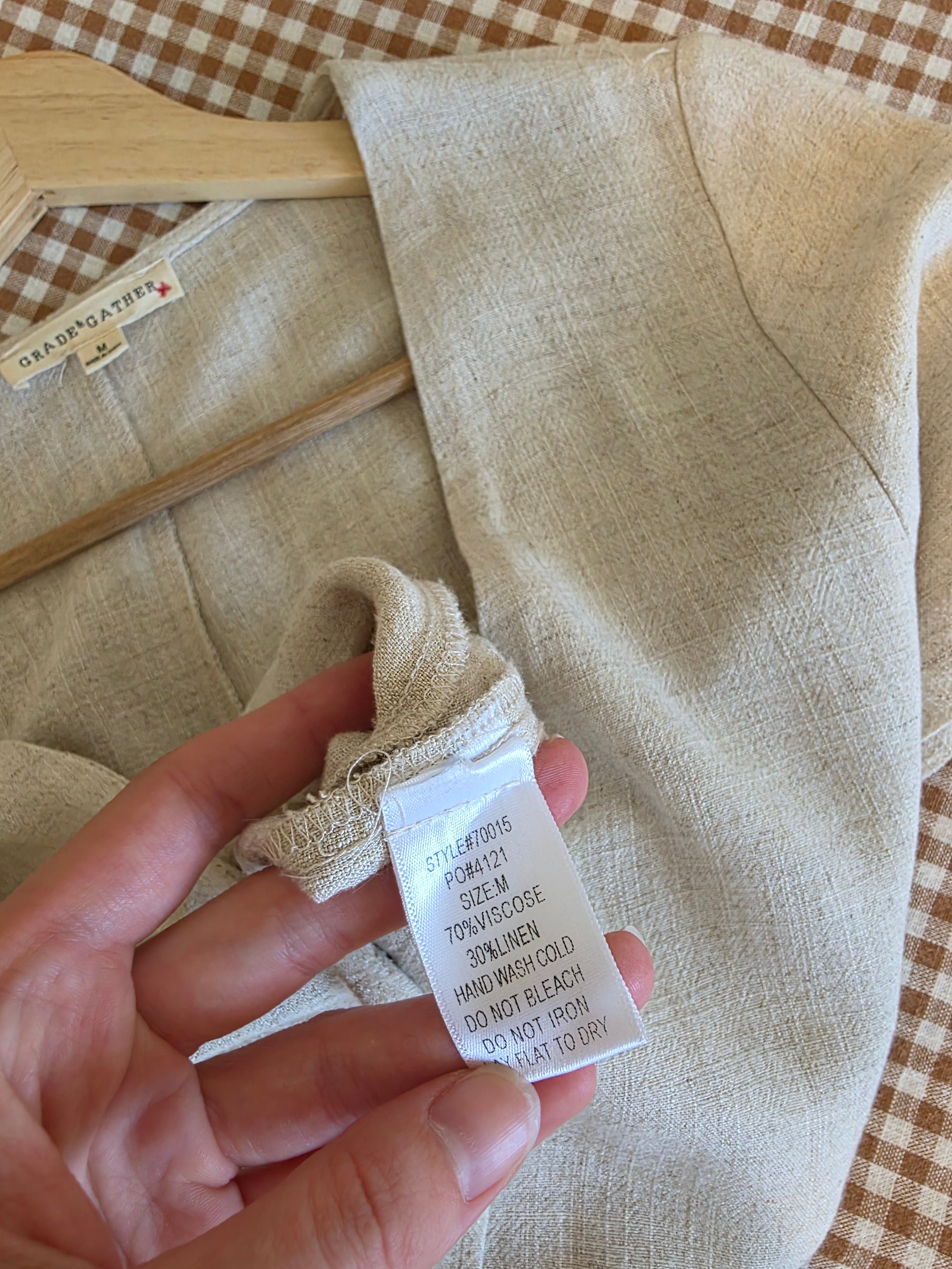Grade & Gather Wide Leg Linen Jumpsuit (M)