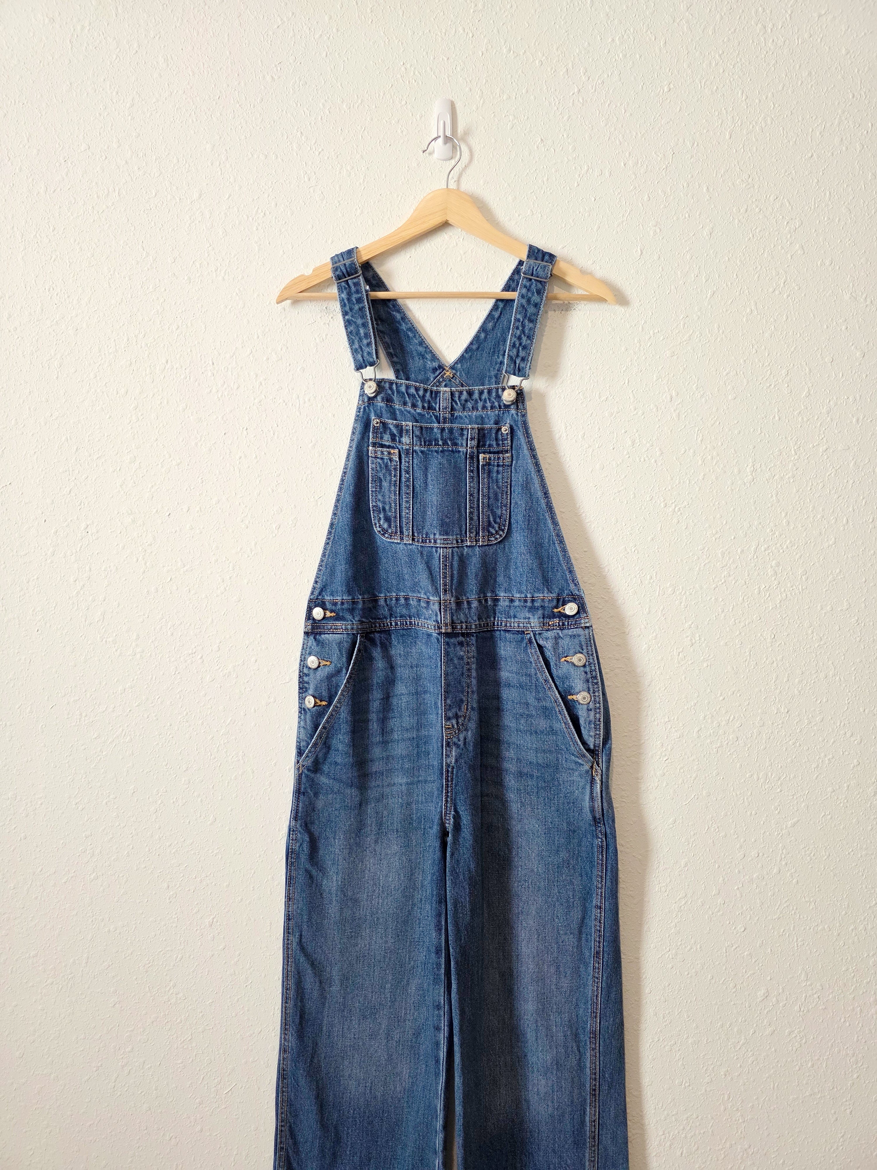 Baggy Wide Leg Denim Overalls (4)