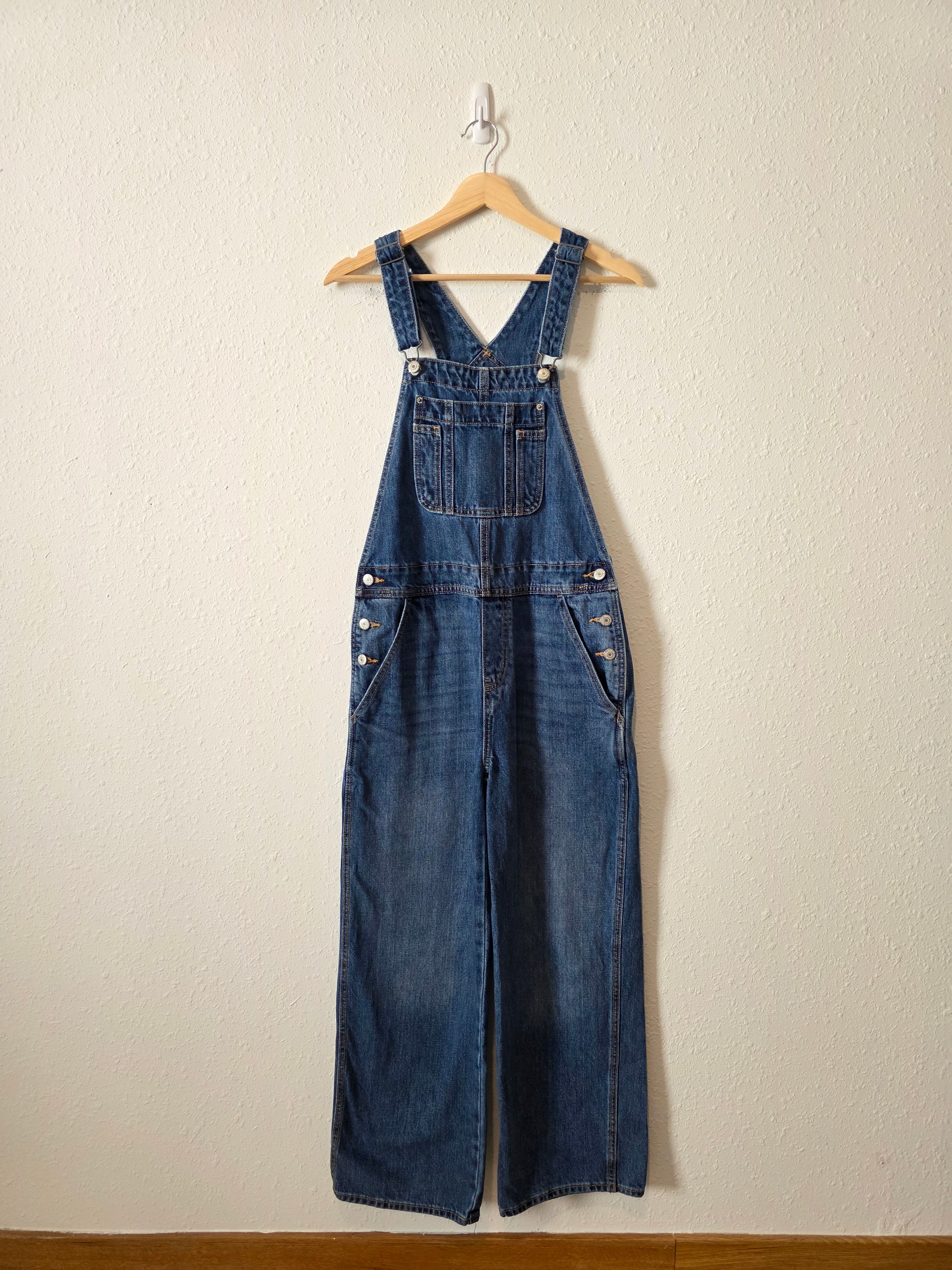 Baggy Wide Leg Denim Overalls (4)