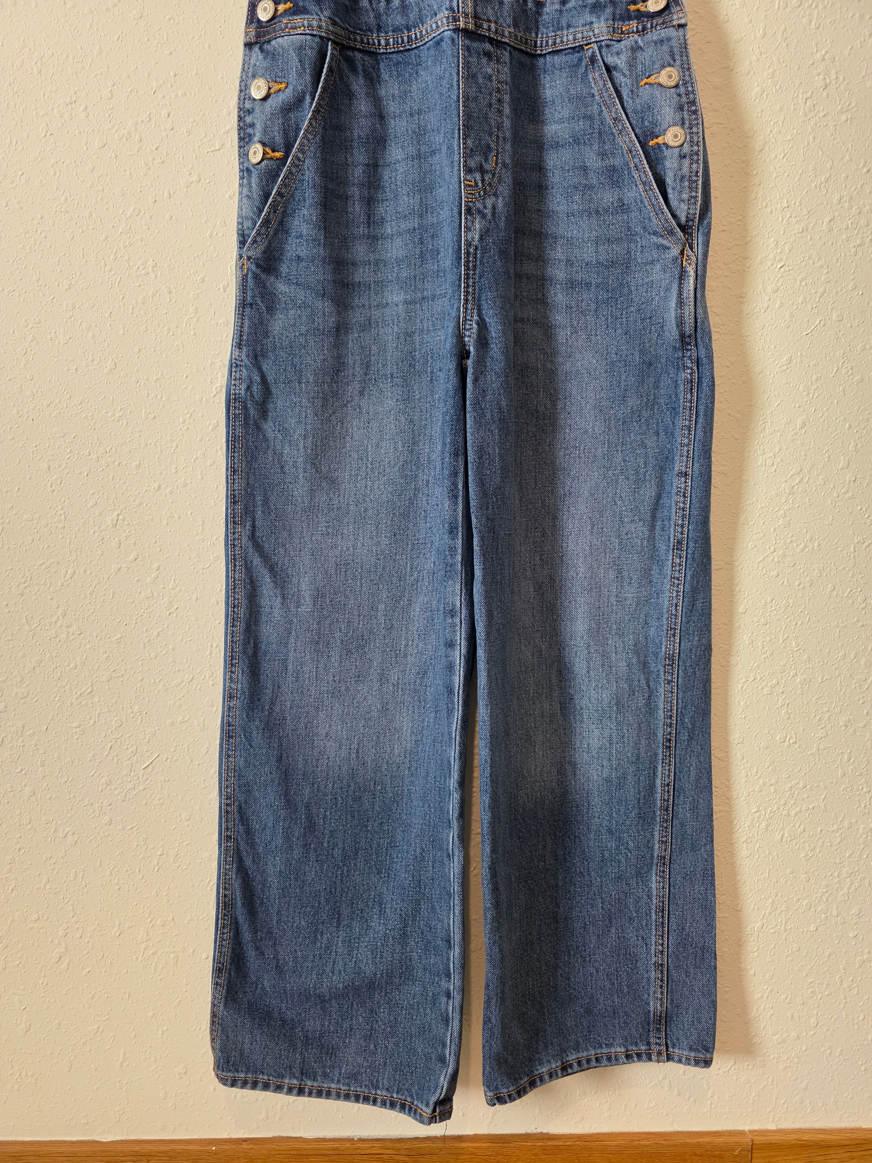 Baggy Wide Leg Denim Overalls (4)