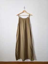Quince Olive Gauze Maxi Dress (L)