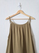 Quince Olive Gauze Maxi Dress (L)