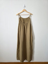 Quince Olive Gauze Maxi Dress (L)