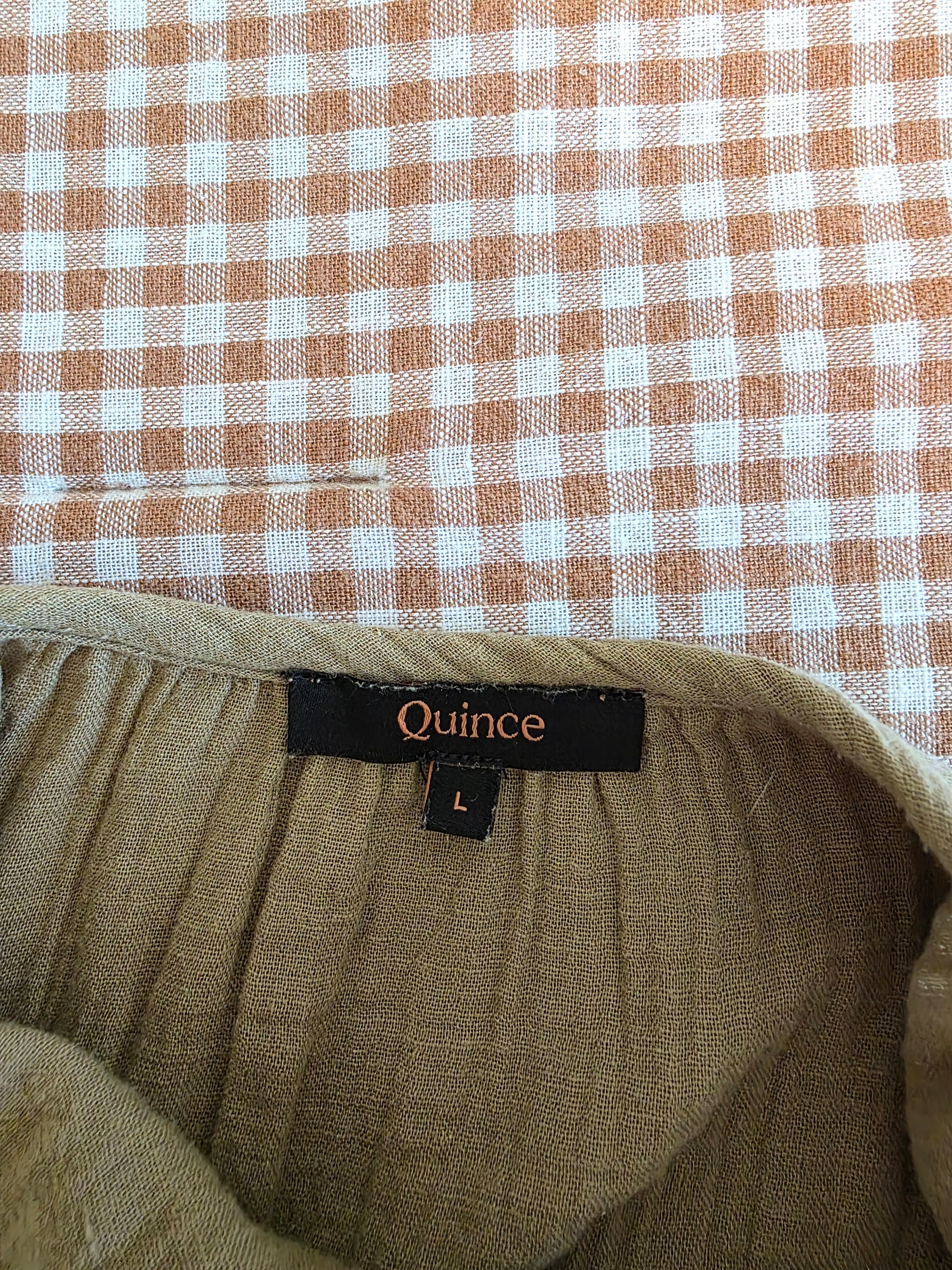 Quince Olive Gauze Maxi Dress (L)