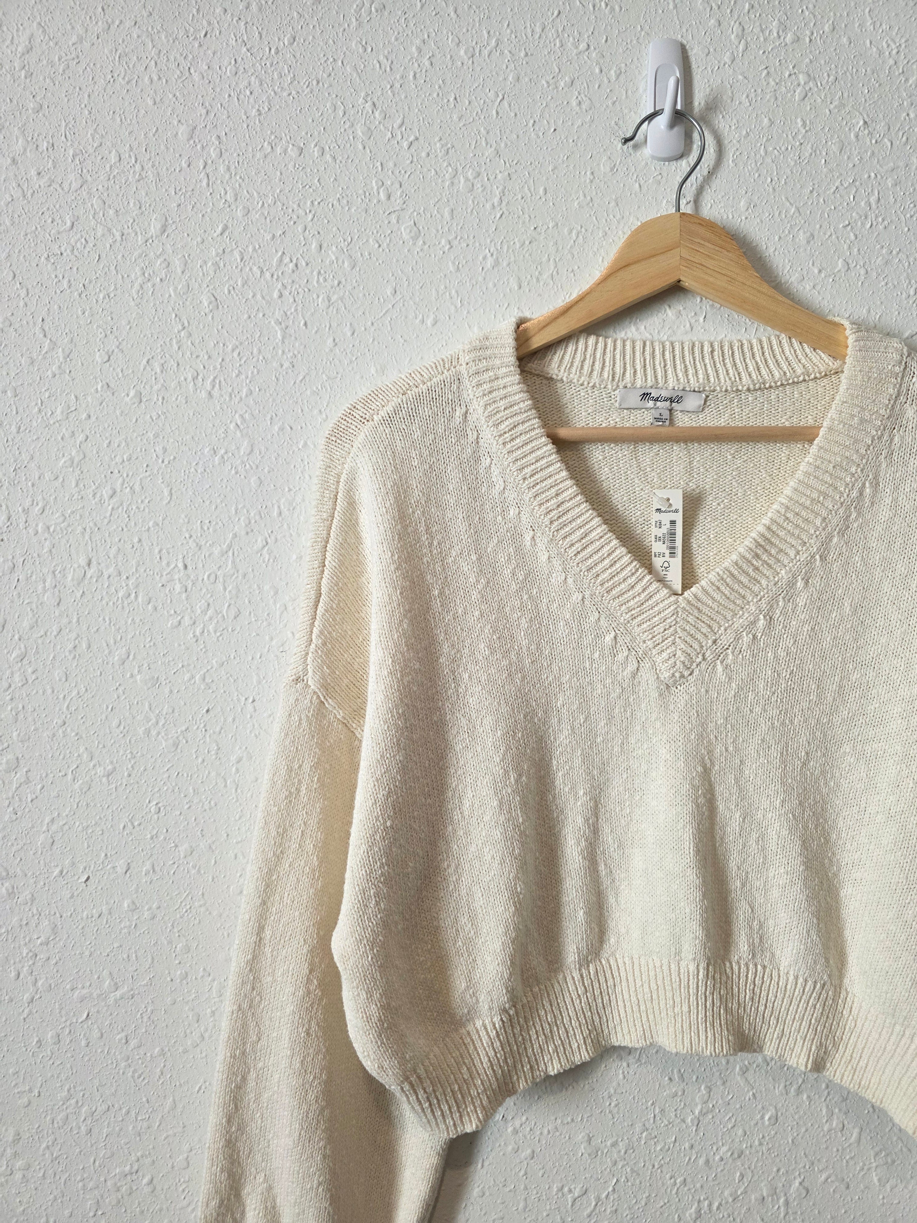 NEW Madewell Textured Cotton Sweater (L)