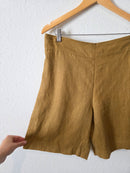 Conscious Clothing Mustard Linen Shorts (M)