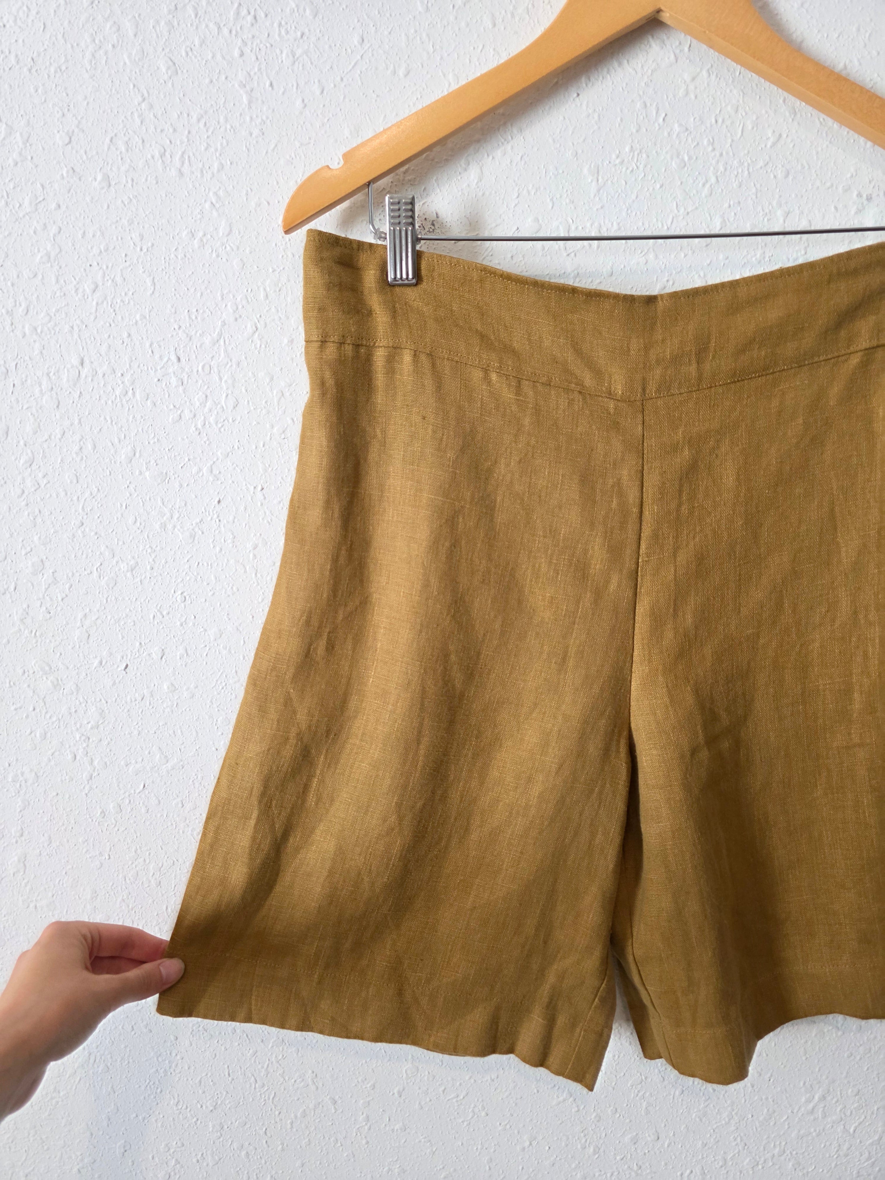 Conscious Clothing Mustard Linen Shorts (M)