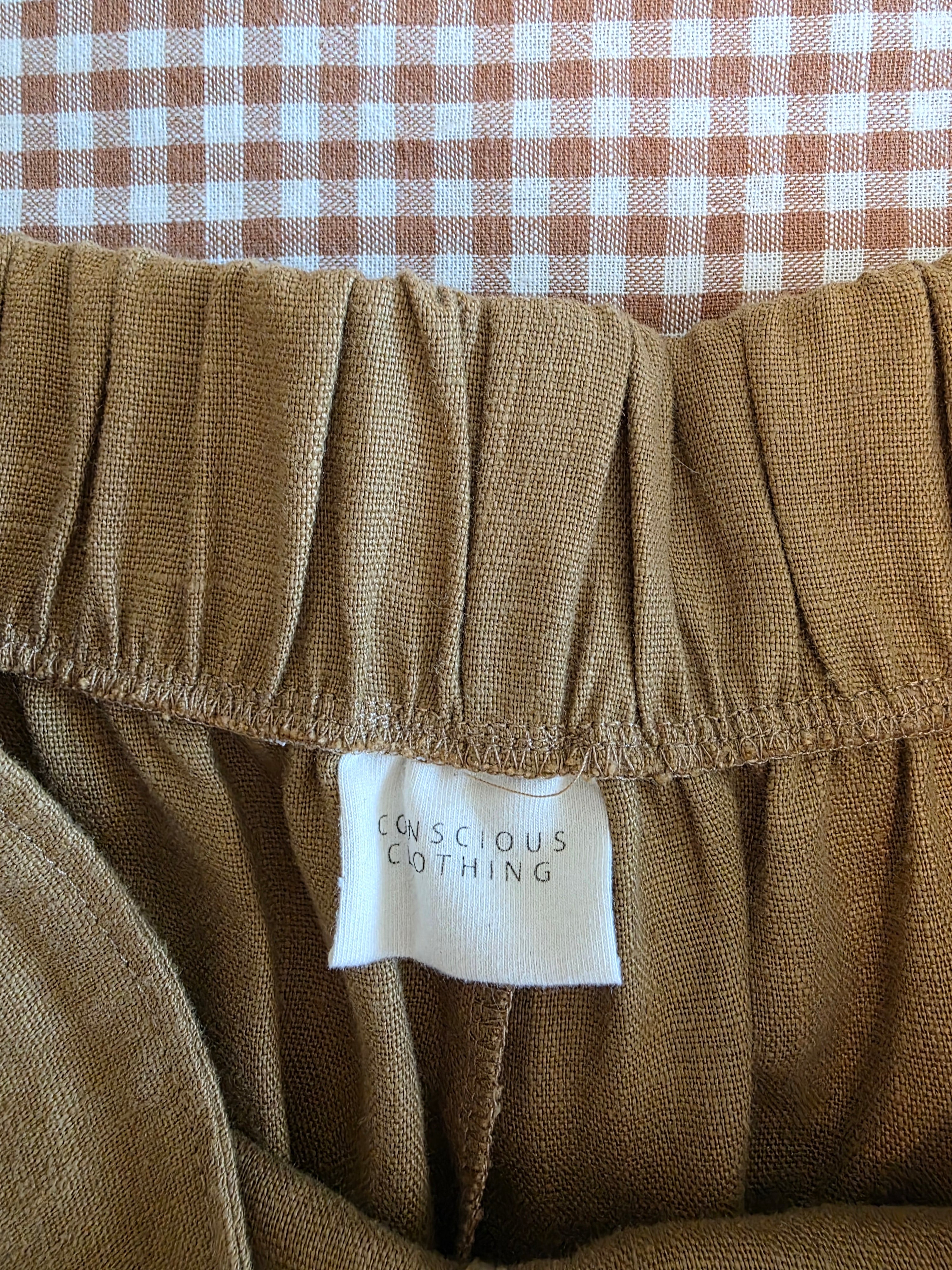 Conscious Clothing Mustard Linen Shorts (M)