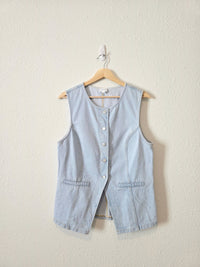 Le Lis Denim Button Up Vest (L)
