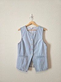Le Lis Denim Button Up Vest (L)