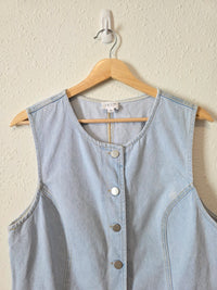 Le Lis Denim Button Up Vest (L)