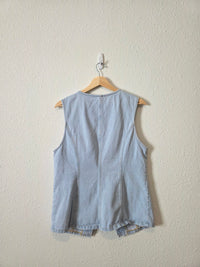 Le Lis Denim Button Up Vest (L)