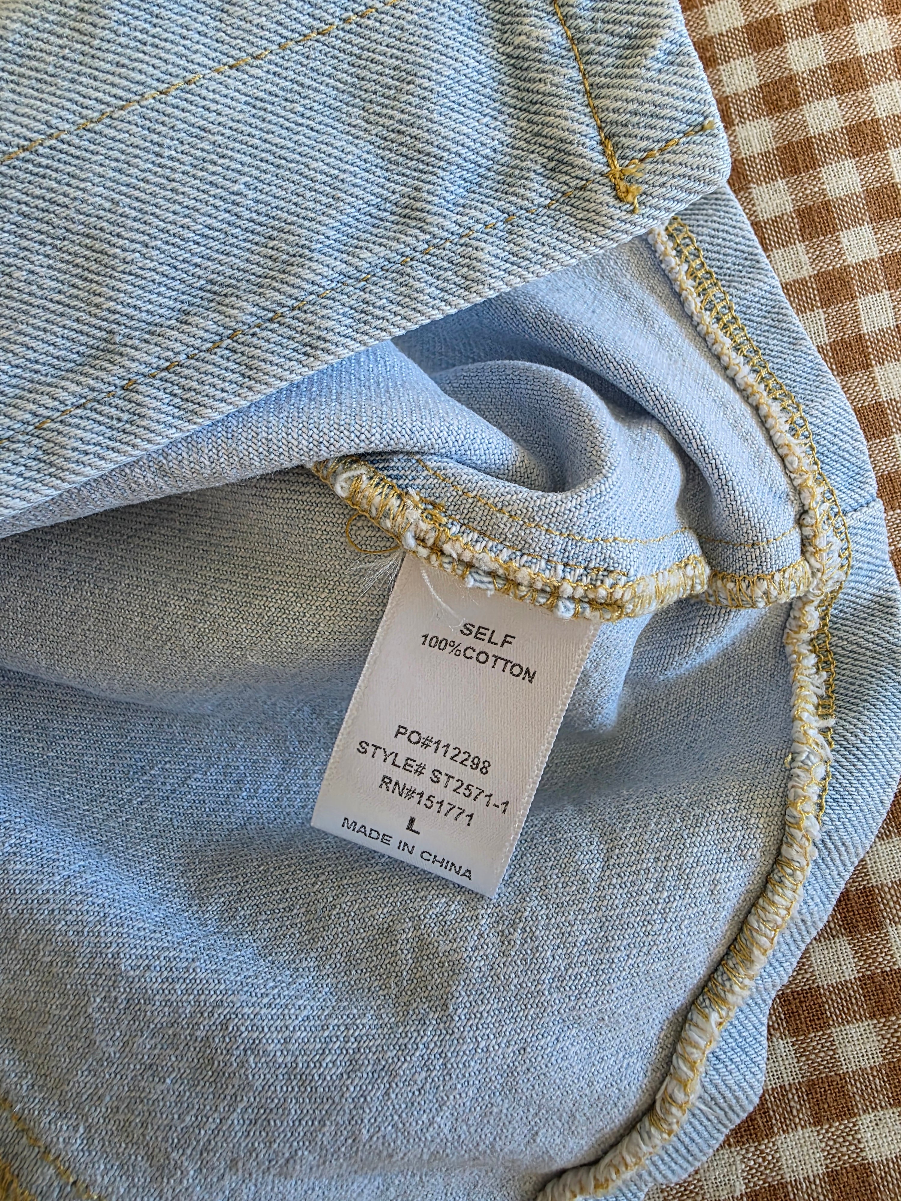 Le Lis Denim Button Up Vest (L)