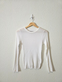 Enza Costa Pointelle Crewneck Tee (S)