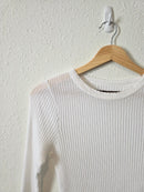 Enza Costa Pointelle Crewneck Tee (S)