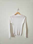 Enza Costa Pointelle Crewneck Tee (S)