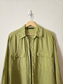 Zara Green Oversized Linen Shirt (M)