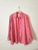 Vintage Gingham Linen Button Up (XL)