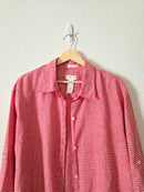 Vintage Gingham Linen Button Up (XL)