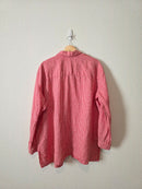 Vintage Gingham Linen Button Up (XL)