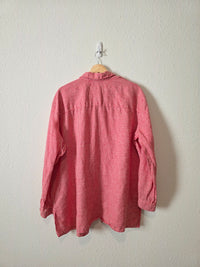 Vintage Gingham Linen Button Up (XL)