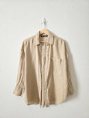 Zara Neutral Linen Button Up (S)