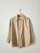 Zara Neutral Linen Button Up (S)