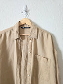 Zara Neutral Linen Button Up (S)