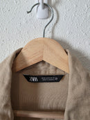 Zara Neutral Linen Button Up (S)