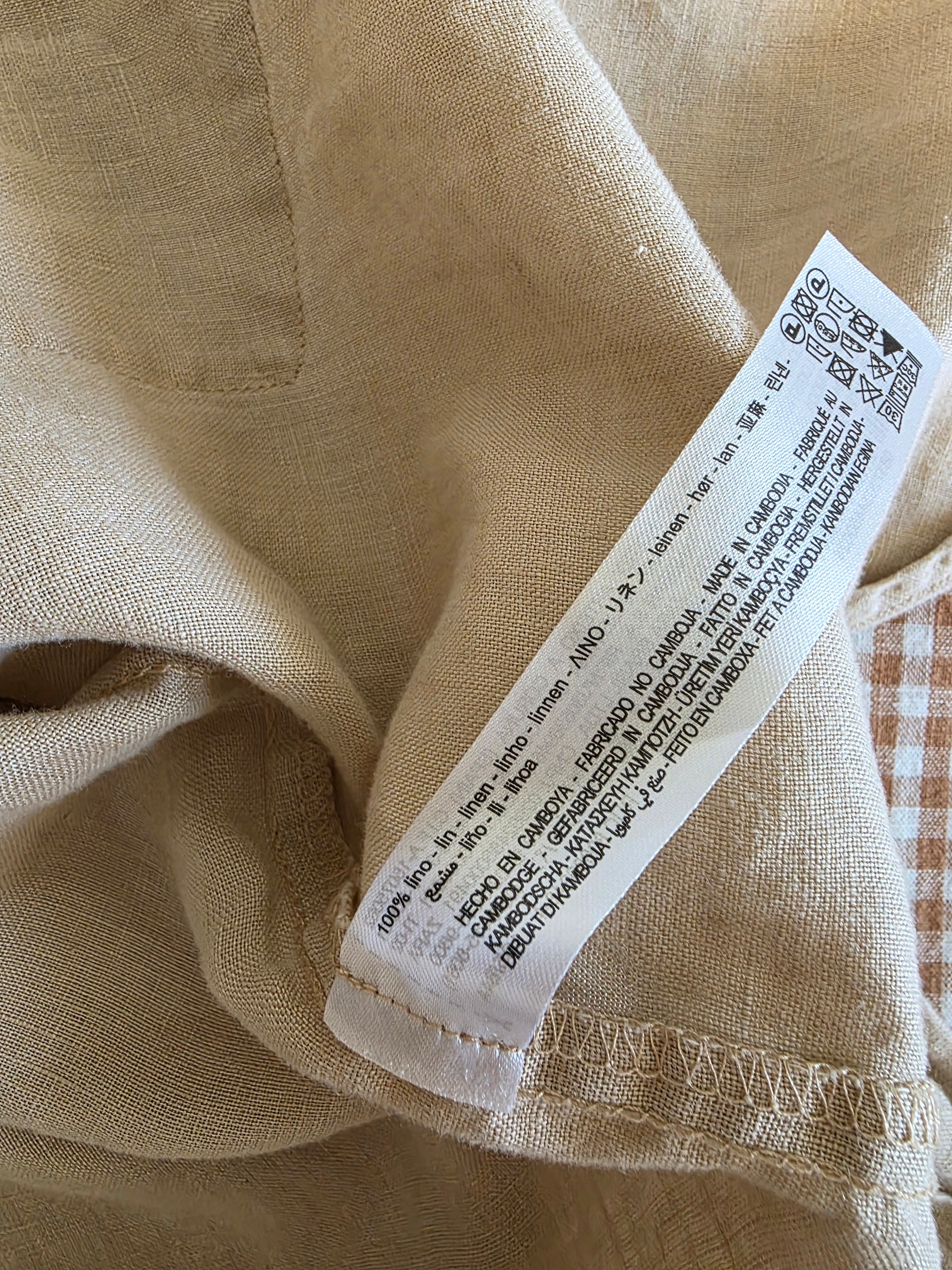 Zara Neutral Linen Button Up (S)