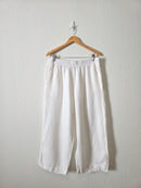 White Linen Wide Leg Pants (XL)