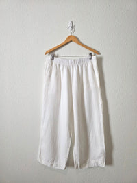 White Linen Wide Leg Pants (XL)