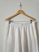 White Linen Wide Leg Pants (XL)