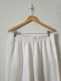 White Linen Wide Leg Pants (XL)