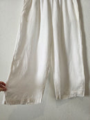 White Linen Wide Leg Pants (XL)