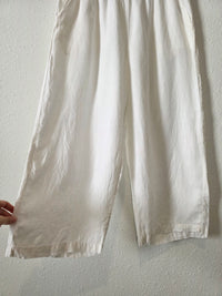 White Linen Wide Leg Pants (XL)
