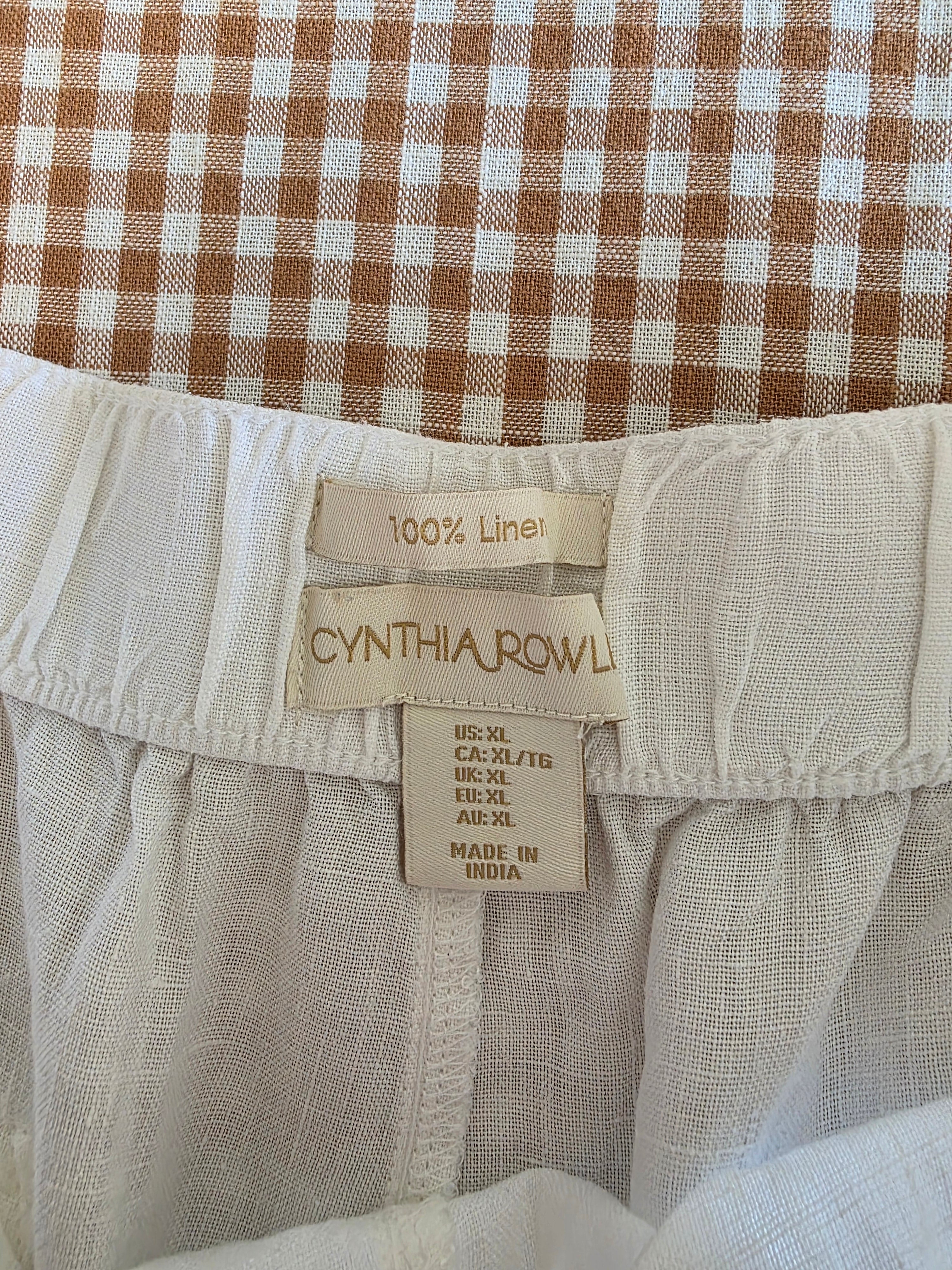 White Linen Wide Leg Pants (XL)