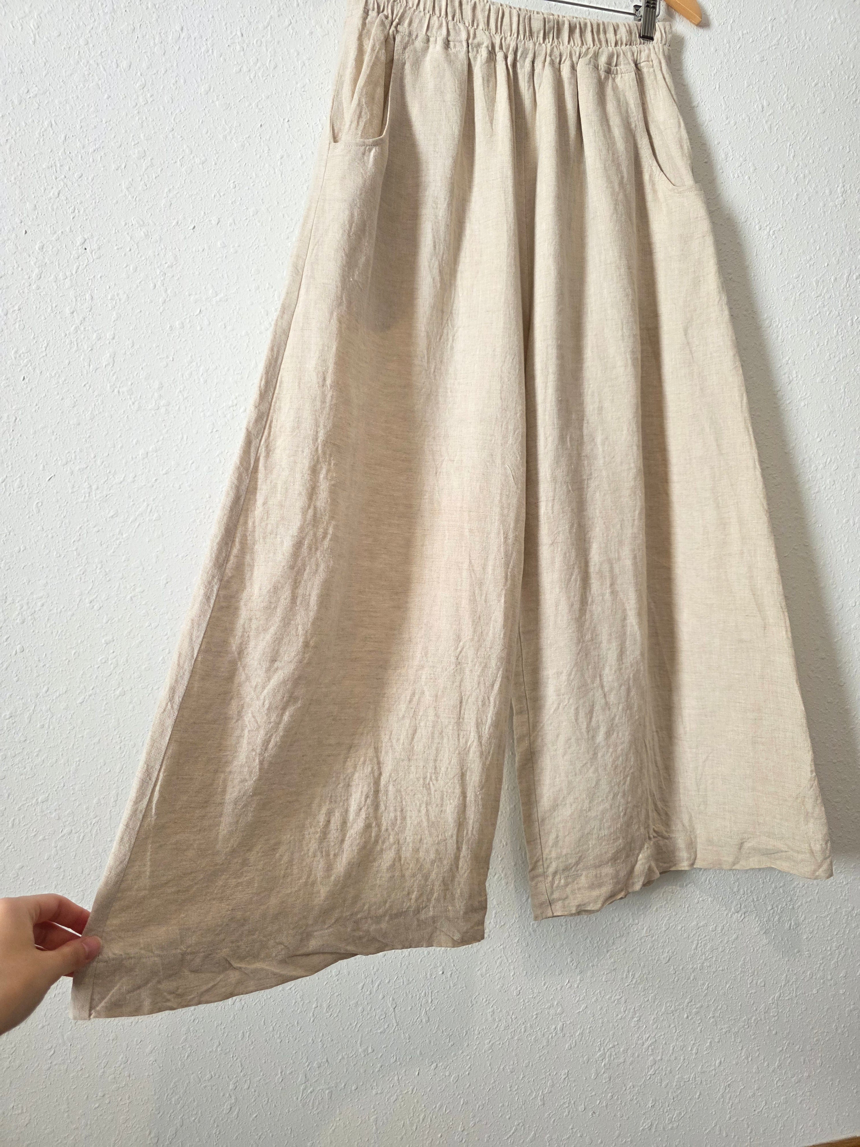 Eva's Sunday Wide Leg Linen Pants (M)