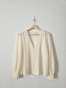 Easy Clothes Ecru Crochet Top (S/M)