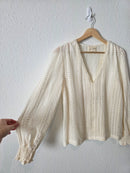Easy Clothes Ecru Crochet Top (S/M)