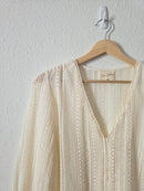 Easy Clothes Ecru Crochet Top (S/M)