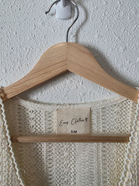 Easy Clothes Ecru Crochet Top (S/M)