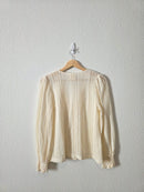 Easy Clothes Ecru Crochet Top (S/M)