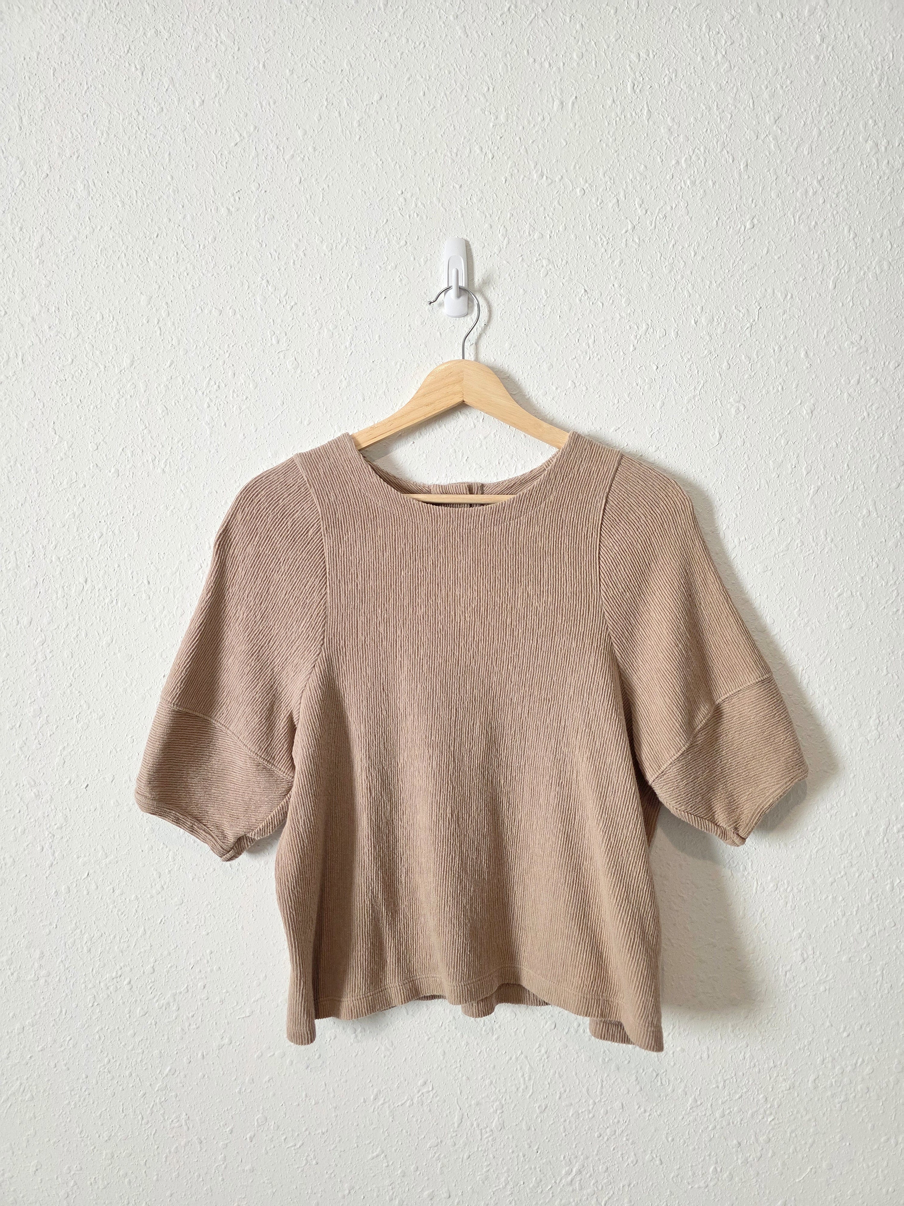 Madewell Button Back Ribbed Top (S)