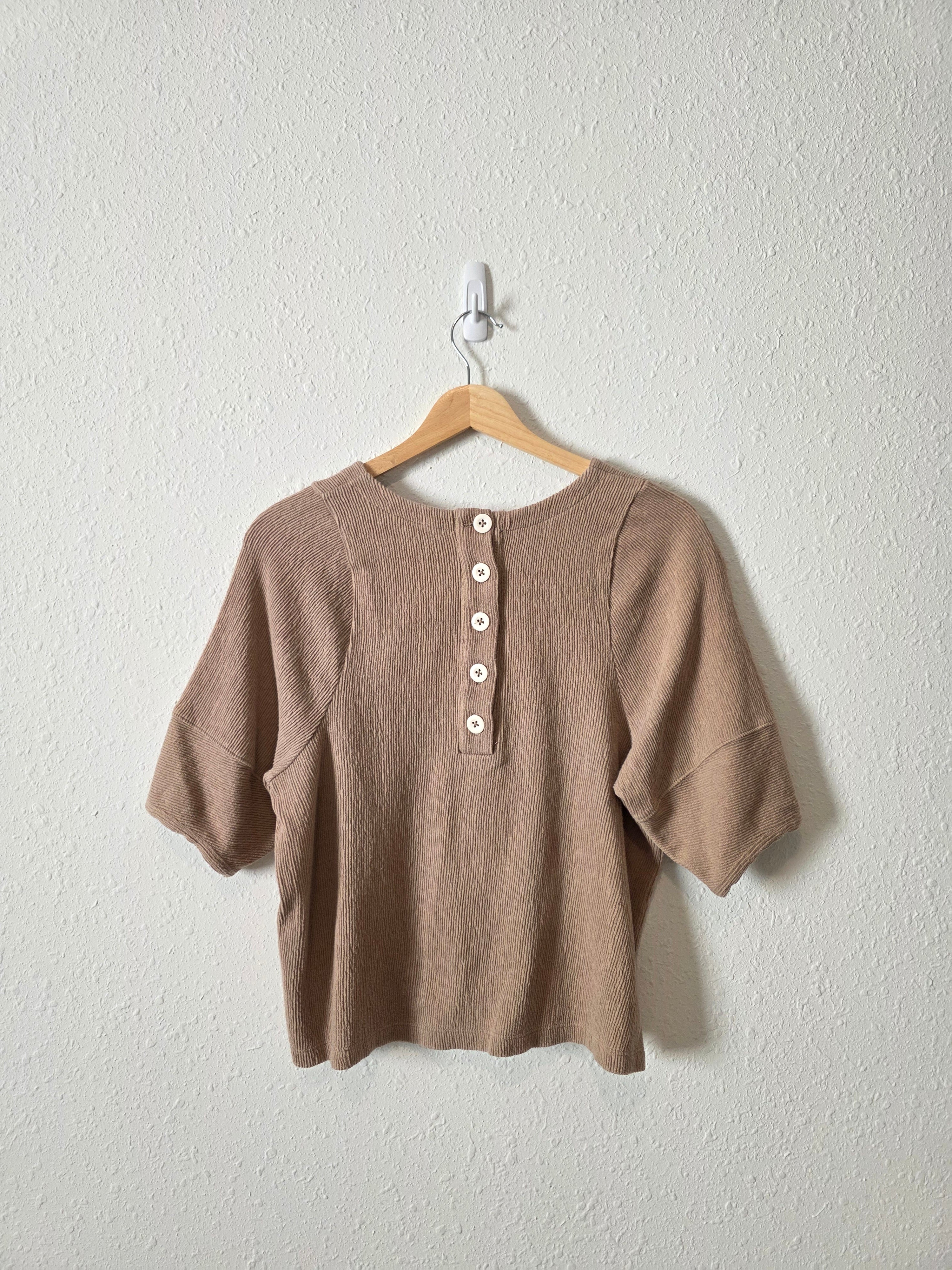 Madewell Button Back Ribbed Top (S)