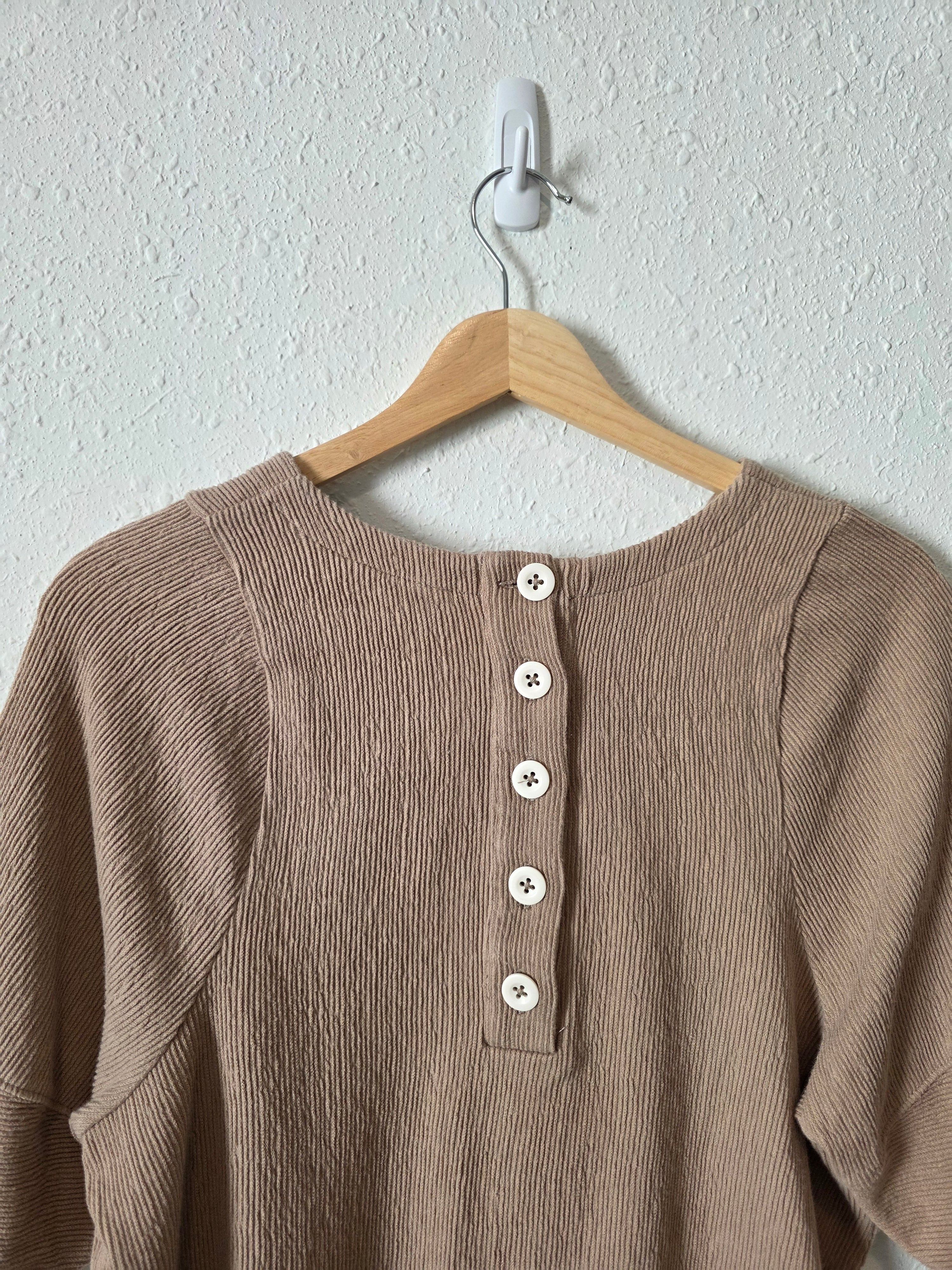 Madewell Button Back Ribbed Top (S)