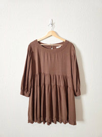Umgee Brown Linen Cotton Tunic (S)